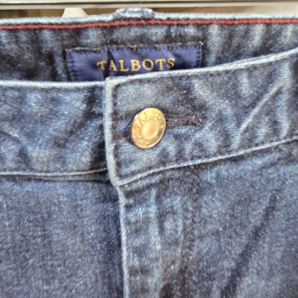 NEW!   Talbots Dark Blue Denim Jeans size 12  High rise straight leg 32 x 28 - Picture 3 of 6
